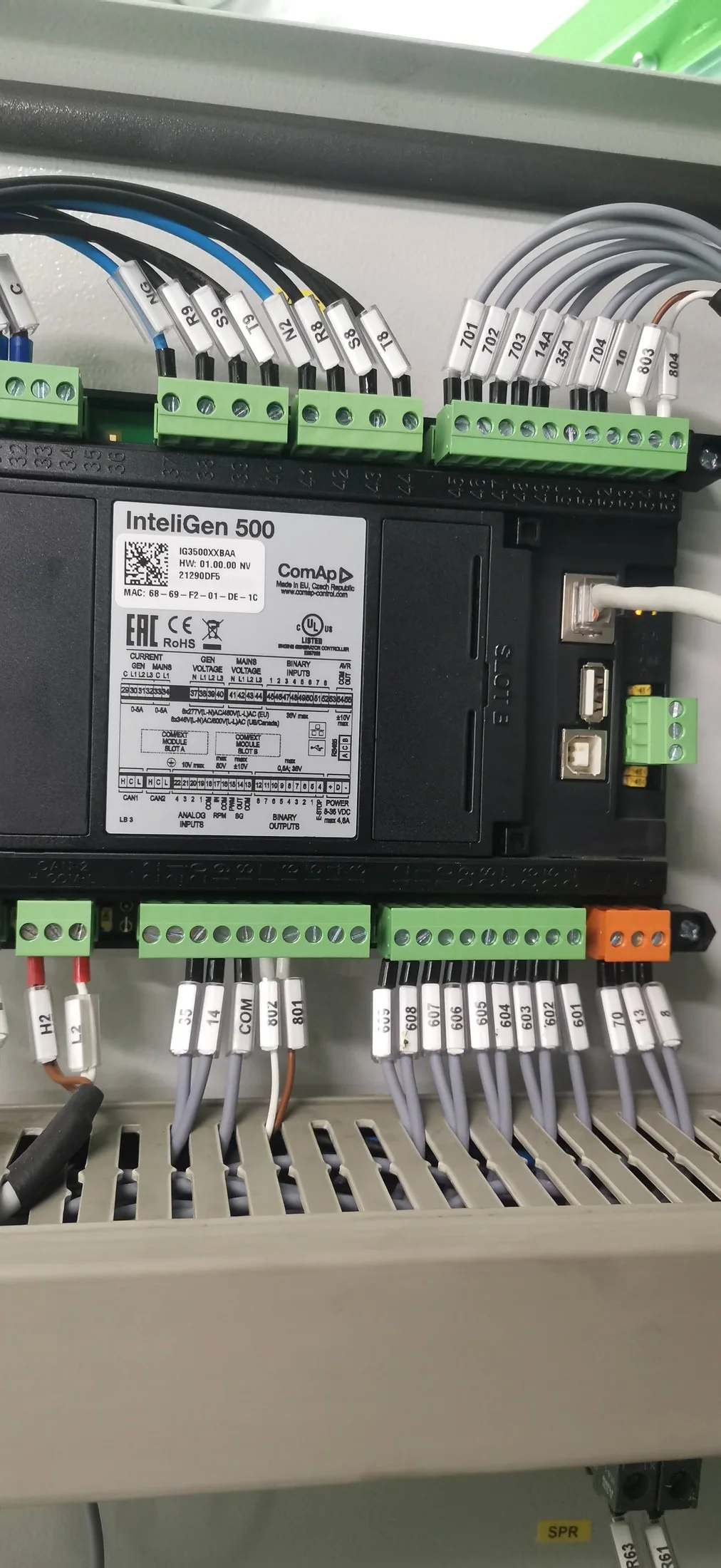 Tablero de control eléctrico industrial